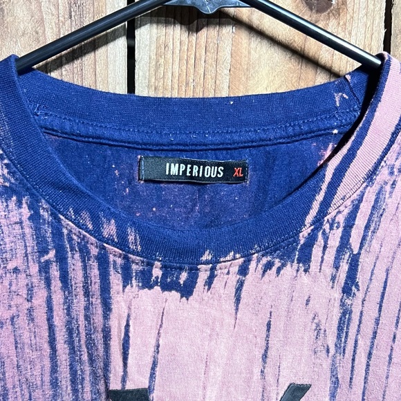 Imperious “You Suck @ Life” Blue, Pink Bleach Stained Short Sleeve T-Shirt Sz XL - Picture 2 of 4